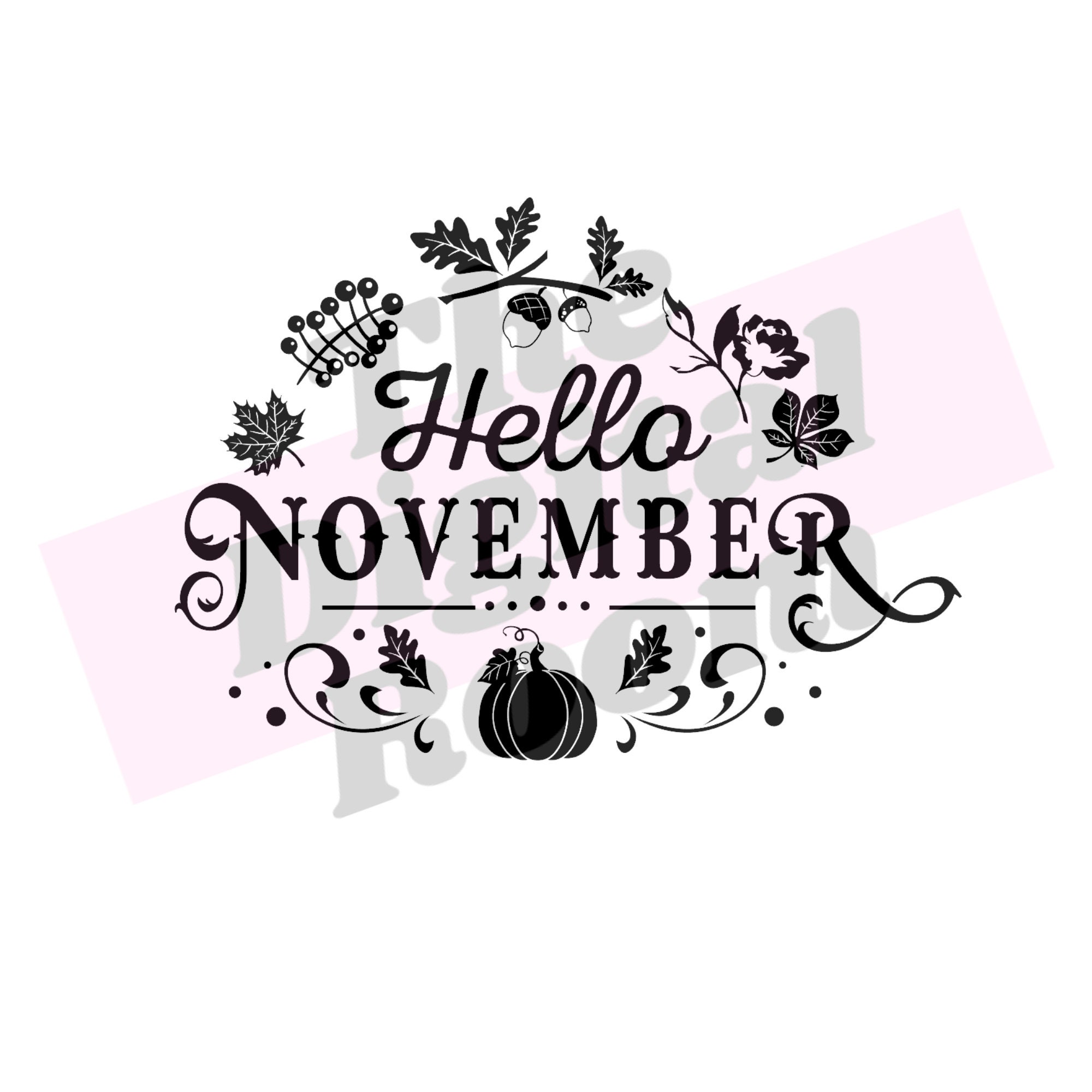 November Clipart Black And White