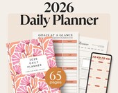 2026 Daily Planner PDF • A Softer Way to Plan Your Year • Daily, Weekly & Monthly Planner with Goals and Reflection