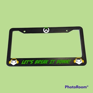 Custom Overwatch Lucio Hero Car License Plate Frame