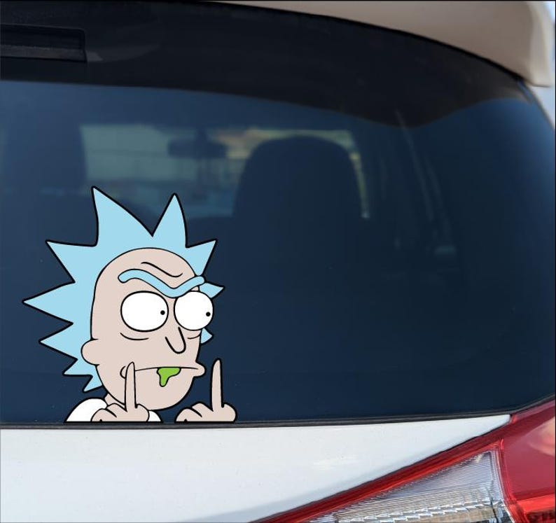 Middle Finger Car Rim Rick and Morty Middle Finger Car Decal Sticker - Etsy Australia