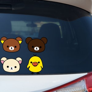 Rilakkuma Bear Faces Duck Cute Kawaii Car Decal Sticker