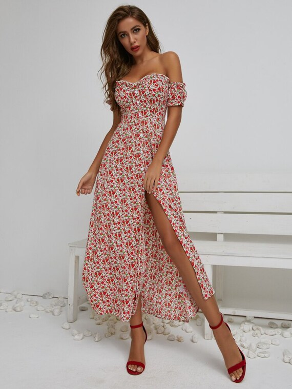 maxi ditsy floral dress