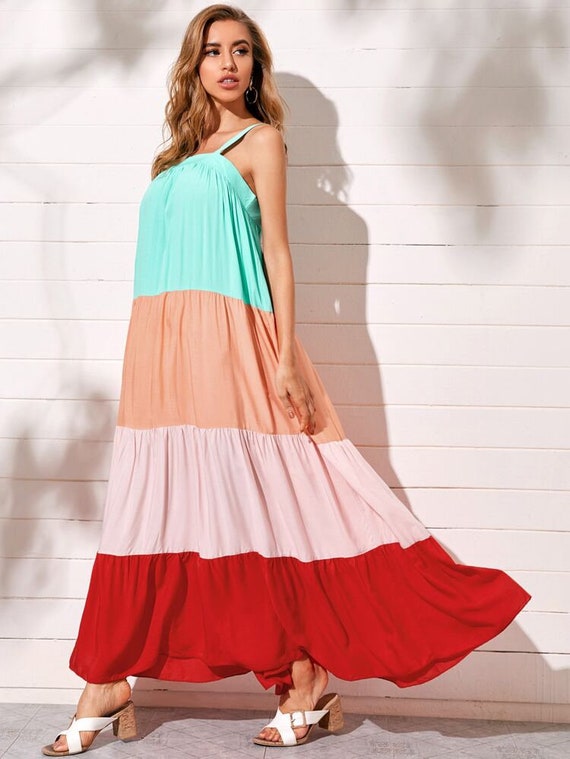 Colorblock Maxi Dress.