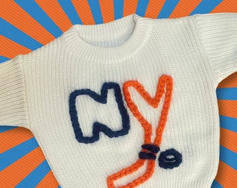 New York Islanders, Ice Hockey sweater, New born baby clothes, gender reveal ideas, Baby name sweater, New York team