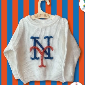 NY Mets Baby Name Sweater Mets Sweater Mets Baby New Born Baby Clothes Gender Reveal Ideas New York Mets Shirt Etsy