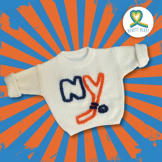 New York Islanders, Ice Hockey sweater, New born baby clothes, gender reveal ideas, Baby name sweater, New York team