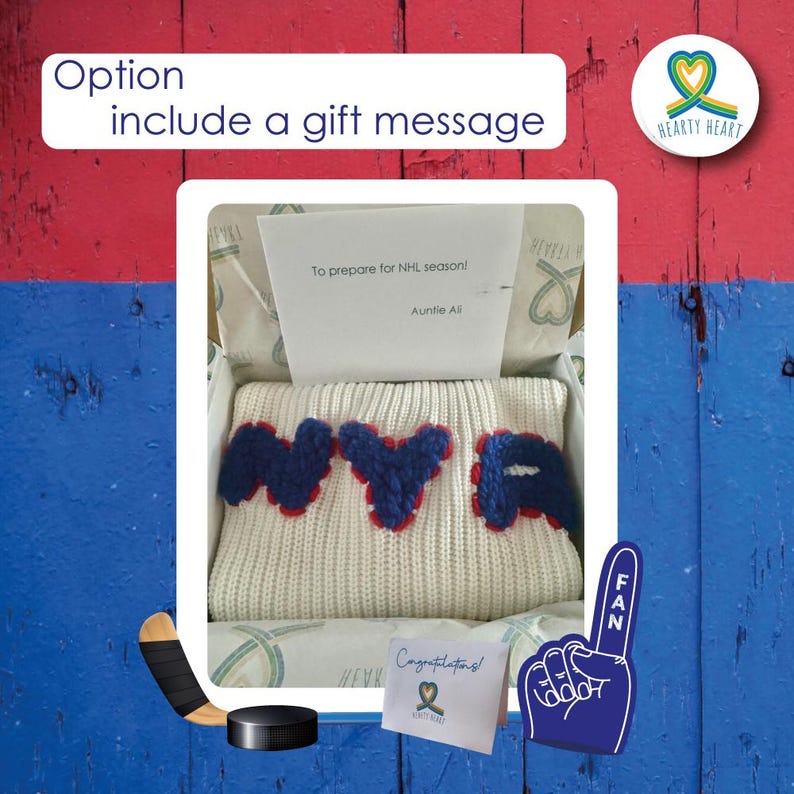 Gift message forNew York Rangers sweater baby gift, Ice Hockey sweater, New born baby clothes, gender reveal ideas, Baby name sweater, New York team