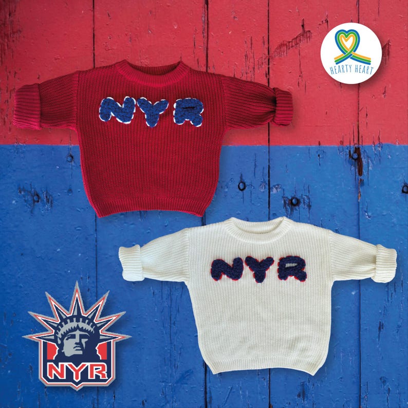 New York Rangers, Ice Hockey sweater, New born baby clothes, gender reveal ideas, Baby name sweater, New York team