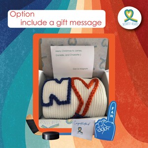 New York Islanders Hockey  Knitted cotton sweater with custom embroidered name for babies, toddlers, kids, children. Footballl sweater with custom name for kids. Gifts for babies.Oversized chunky sweater Gift Message