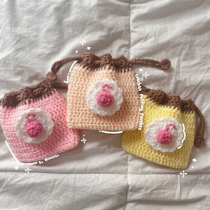 Crochet Pudding Pouch | Crochet Pudding Drawstring Pouch