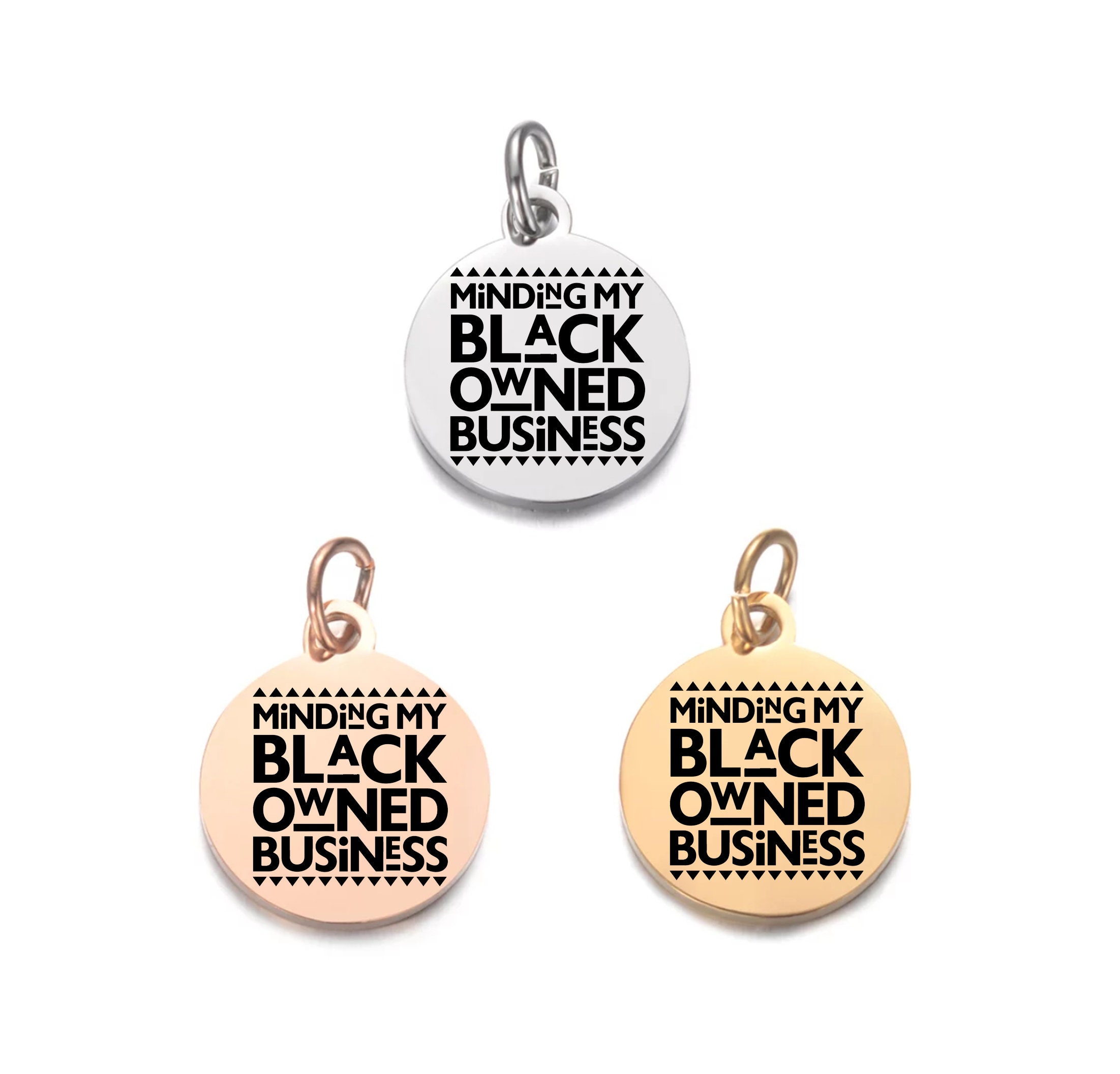 Personalized Charms Laser Engraved Charms Jewelry Supplies I/'m Black Mixed With Black Gold-Silver-Rose Gold Charm Melanin Charm