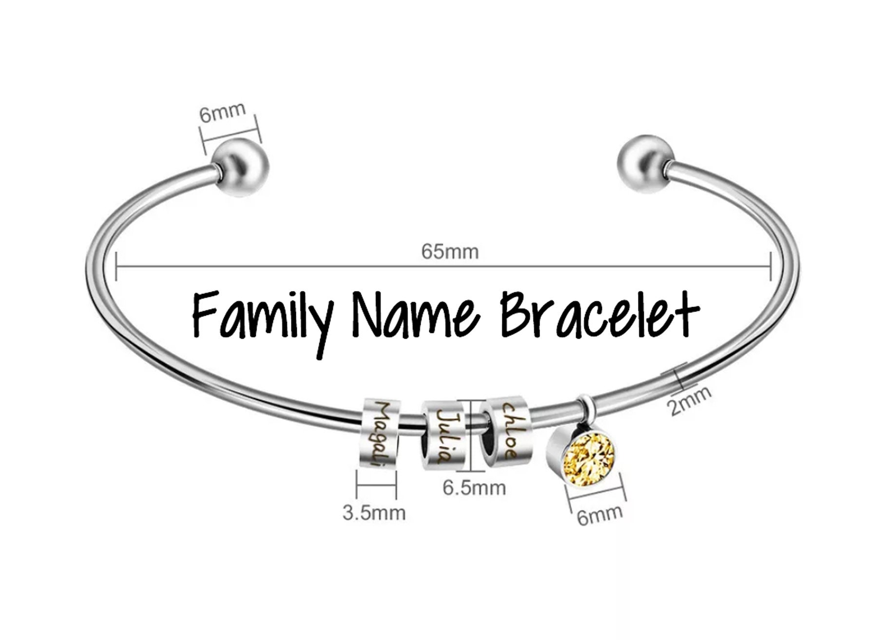 Women Family Bracelet Family Name Bracelet Mom Bracelet Etsy