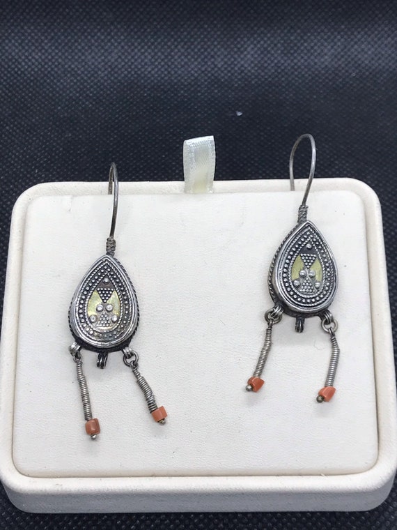 Ethnic Tribal Handmade Silver Turkoman Earring