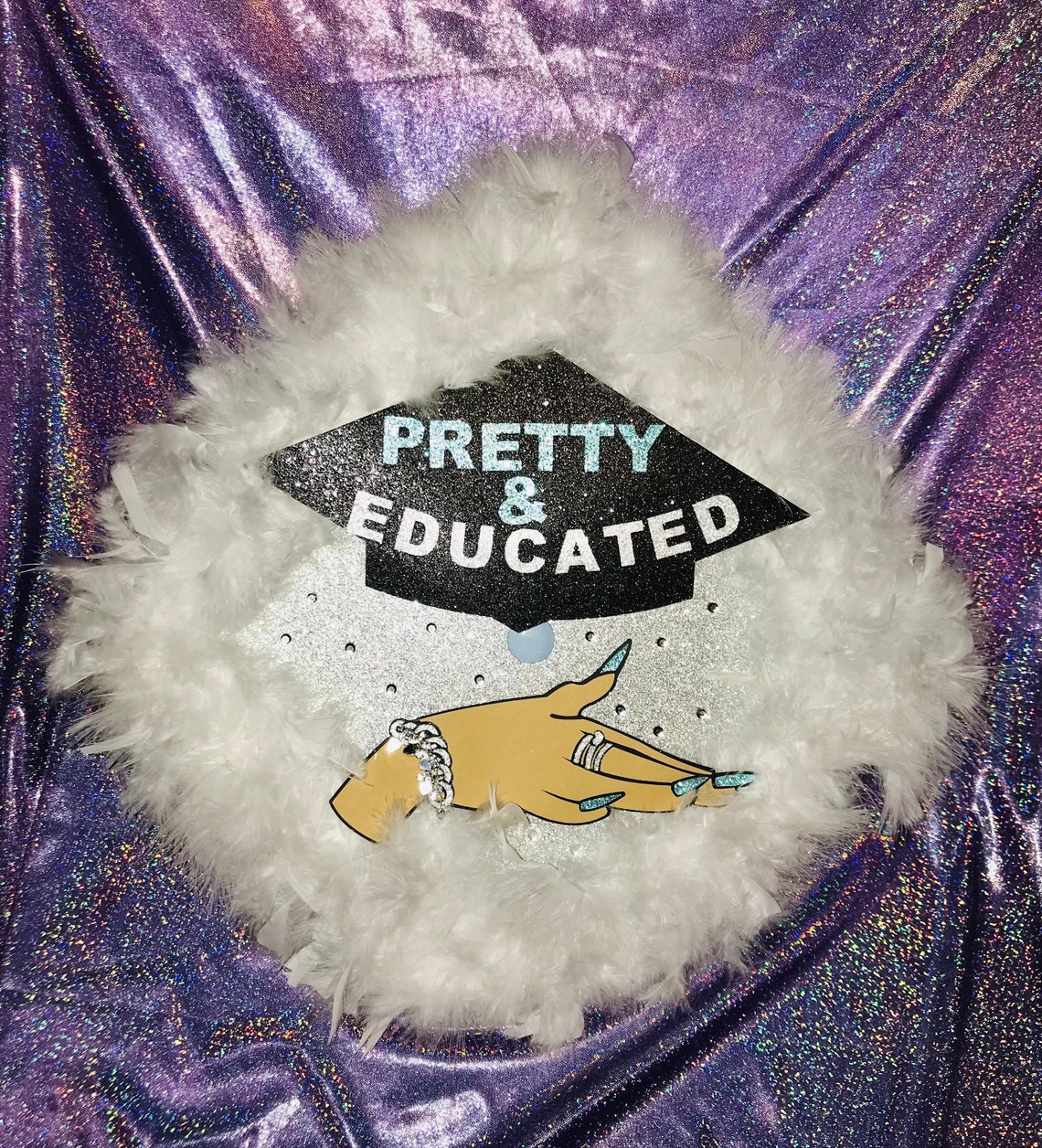 Custom Graduation Cap Fur Pretty & educated periodt Etsy
