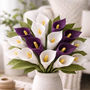 DIY Filtkalla Mönster, PDF + Svg Mall, Kallabukett Handledning, Bröllopsblomma DIY, Digital Nedladdning