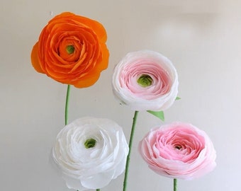 DIY Giant Ranunculus flower, DIY crepe paper flower, DIY giant flower, diy wedding floral, diy party decorations, party decor, birthday gift