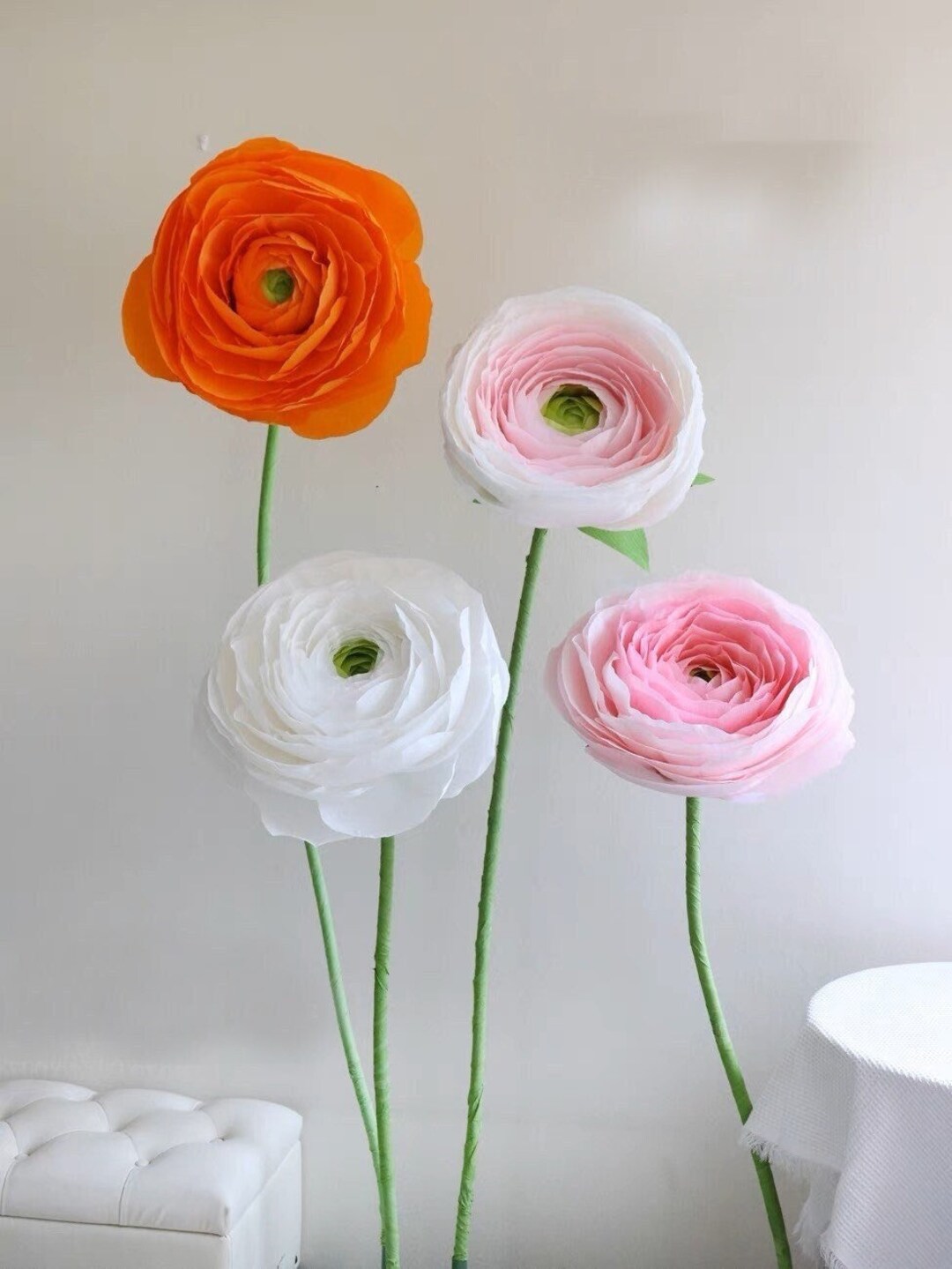DIY Giant Ranunculus Flower, DIY Crepe Paper Flower, DIY Giant Flower, Diy Wedding Floral, Diy