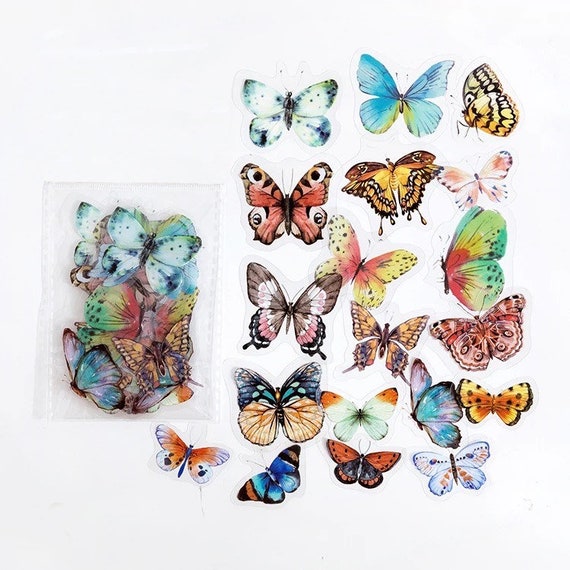 Butterfly Stickers, Nature Stickers, Butterfly Stickers for Scrapbook,  Flower Stickers for Planners 