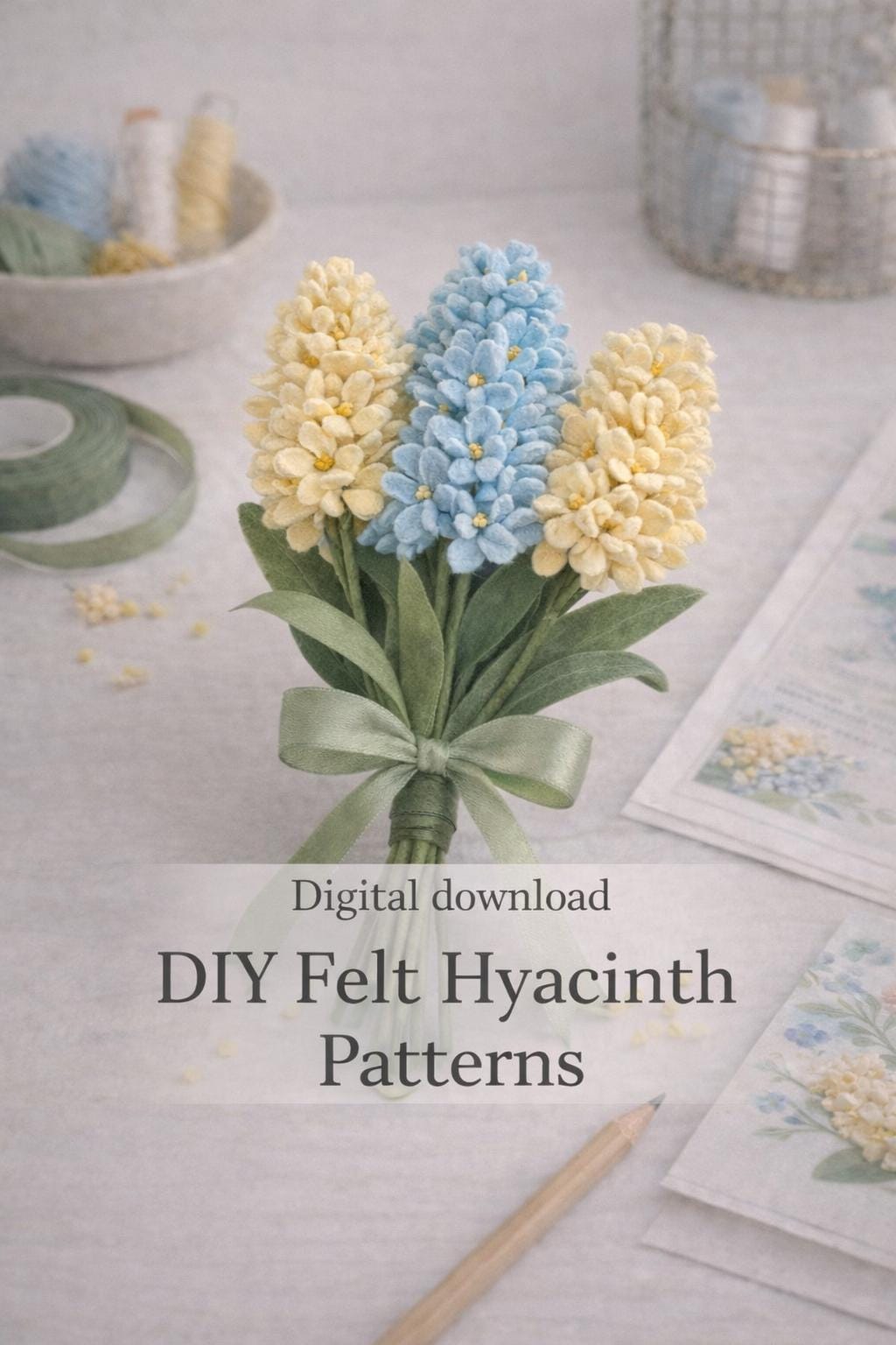 DIY Felt Hyacinth Pattern PDF | Printable Felt Flower Template | Spring ...