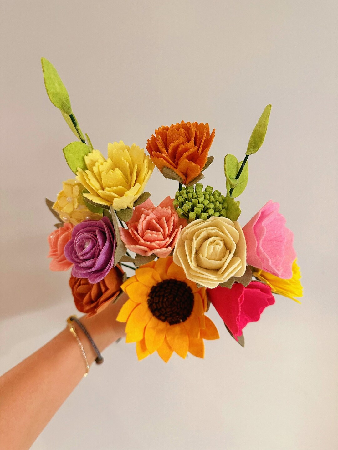 DIY Felt Flower Bouquet Kit Multiple Flowers Bouquet, Felt Flowers DIY