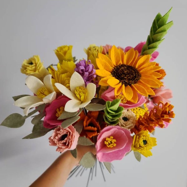 Felt Flower Bouquet Etsy