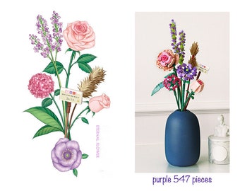 DIY Block Flower Bouquet Building Kit (547pcs)