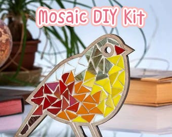 DIY Mosaic Bird Kit | Easy Craft for Kids & Adults | Glass Tile Art | Handmade Gift for Nature Lovers