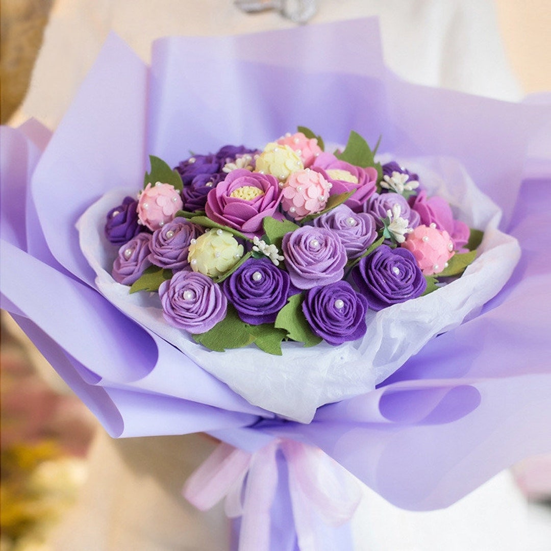 Handmade Felt Flower Bouquet - Big Felt Flower Bouquet for Valentines