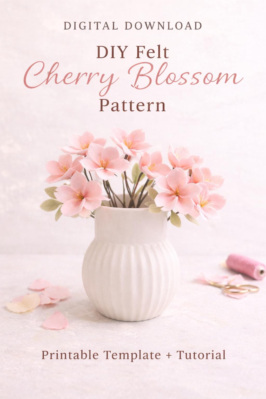 37 Fabulous Felt Crafts For Kids: Simple and Budget-Friendly 24 DIY Felt Cherry Blossom Pattern Printable Felt Flower Template…