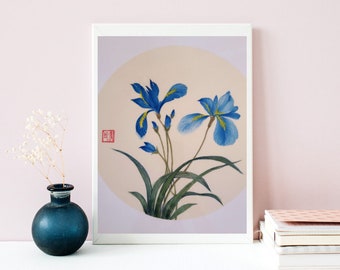 Original Hand Painted Wall art - Butterfly Peony - Frame included, Asian wall art by artist Ling