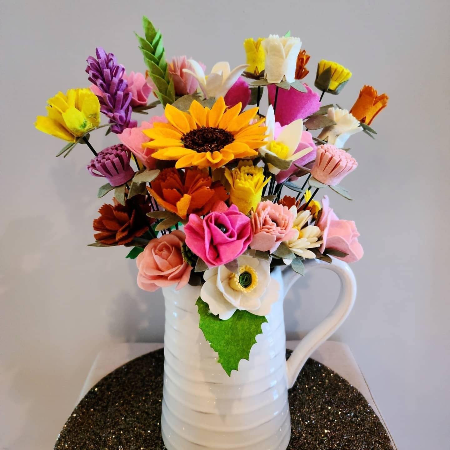 DIY Felt Flower Bouquet Kit Big Felt Flower Bouquet Felt Etsy