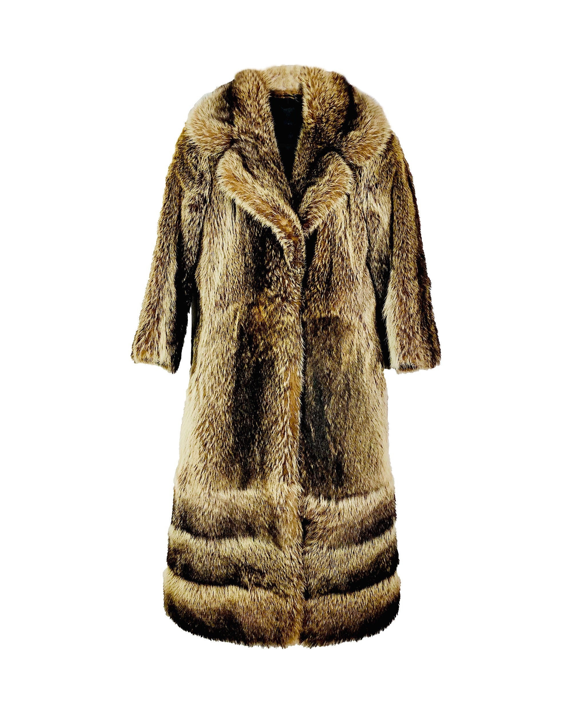 Raccoon Fur Coat in Chestnut Brown small / Real Fur / Etsy UK
