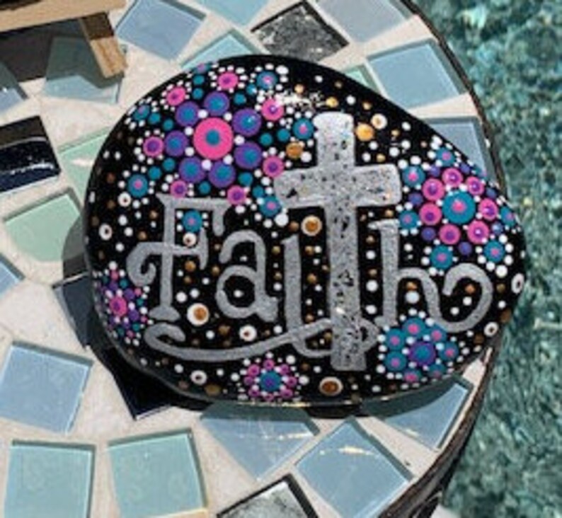 Inspirational Faith Stones Rock Art Hand Painted Stone | Etsy