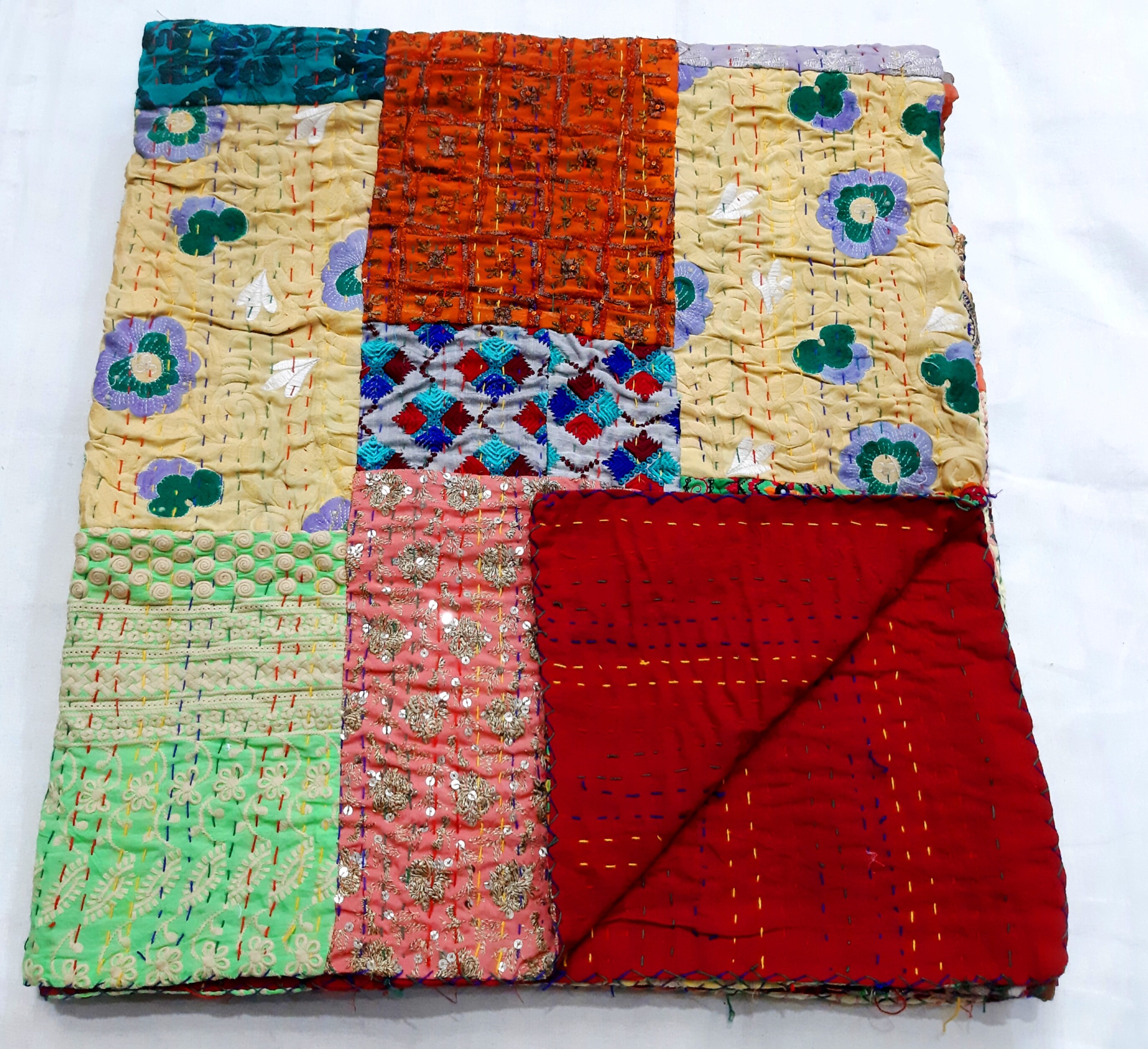 Patchwork Quilt Kantha Quilt Twin/Queen/King Size Quilts Etsy