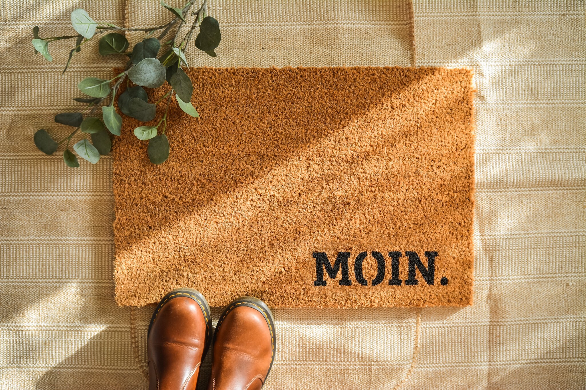 MOIN / Handbemalte Fußmatte Moin Kokos 60x40 Doormat Geschenk Etsy