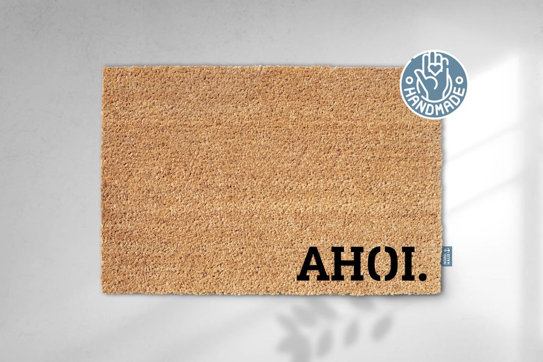 AHOI / Handbemalte Fußmatte Ahoi Kokos 60x40 Moin Doormat Etsy.de