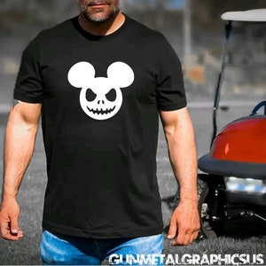 Mens Disney Halloween Mickey Mouse Shirt, Skeleton Mickey Spooky Men's T-Shirt, Disney Shirt Unisex Youth Mens, Family Shirts