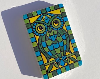 Baraja de cartas de búho vintage, stock antiguo nuevo
