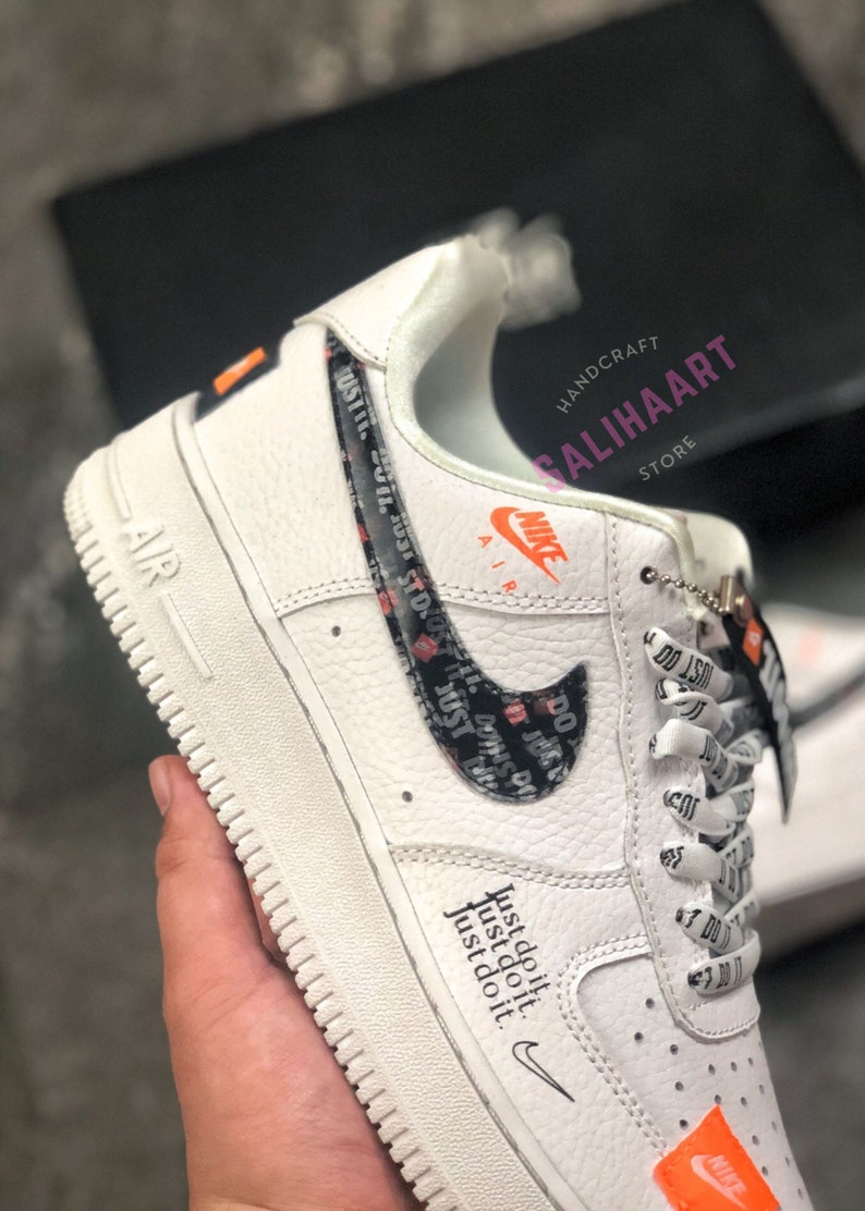 Orange Nike air force 1 Custom Just do it Orange Nike air | Etsy