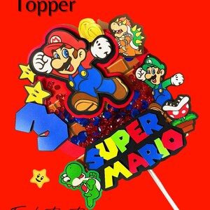Super Mario Shaker 3D Custom Personalized Birthday Cake Topper