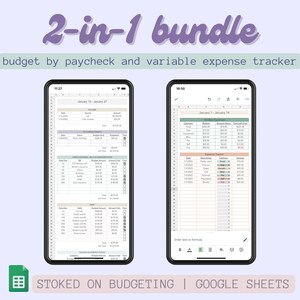 2-in-1: budget by paycheck and variable expense tracker - google spreadsheets