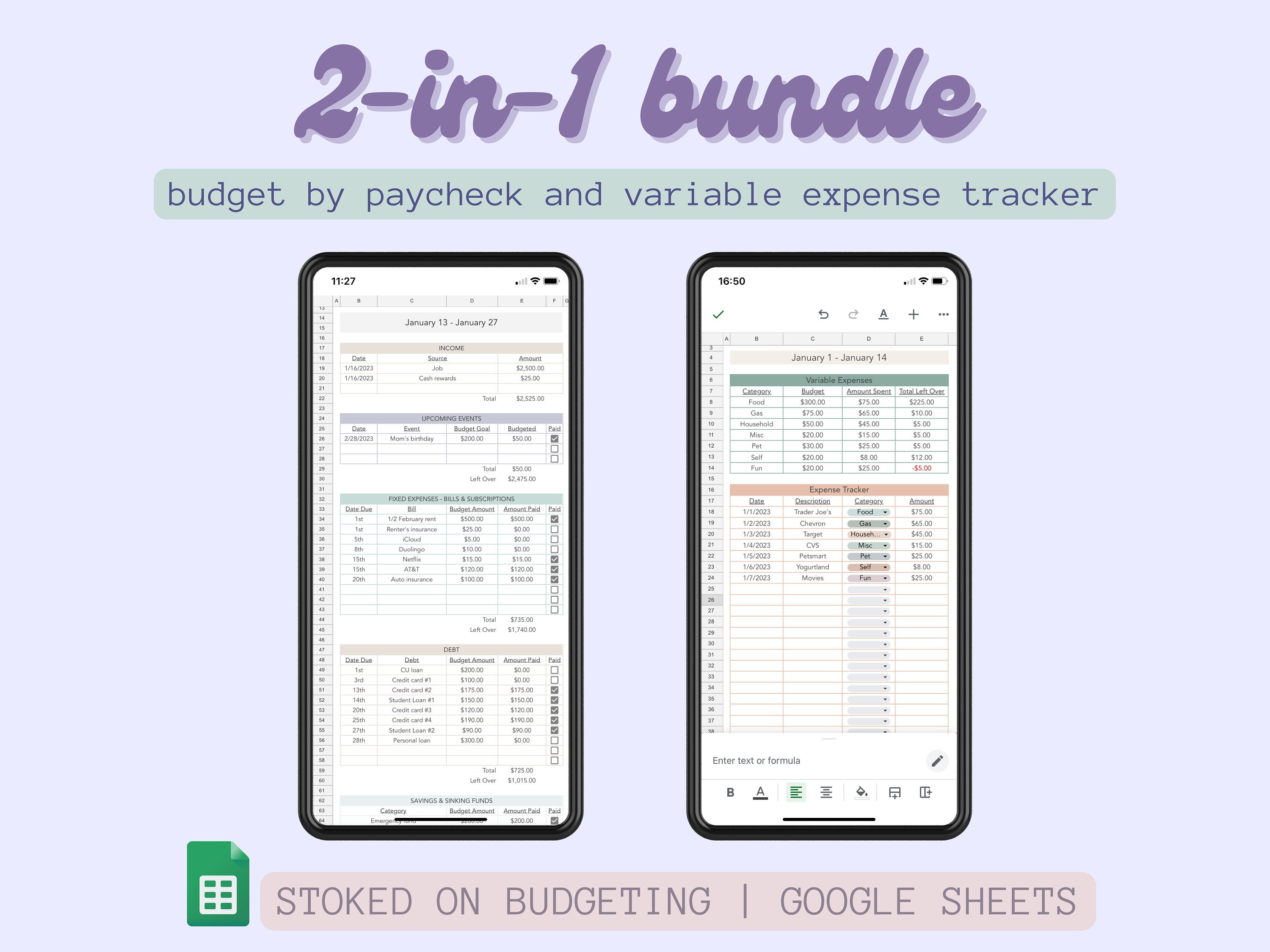 2-in-1: Budget by Paycheck and Variable Expense Tracker - Google ...