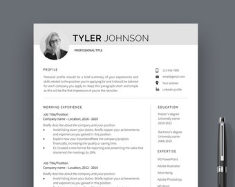 Resume template for word, cv template, cover letter + references template, creative design, modern cv, professional resume template