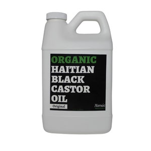 100% Pure Black Organic HAITIAN CASTOR OIL (Palma Christi) Characteristic Color & Odor - 64 Oz/Half Gallon