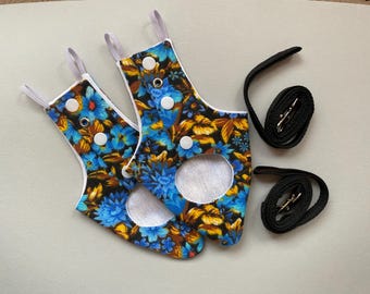 Set of 2 Floral Pigeon Pants: Bird Diaper Flight Suit Clothes