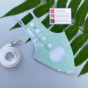 Pigeon Pants | The leash is not included in the set. Bird Diaper Flight Suit Clothes, dove pants Parakeet Parrot