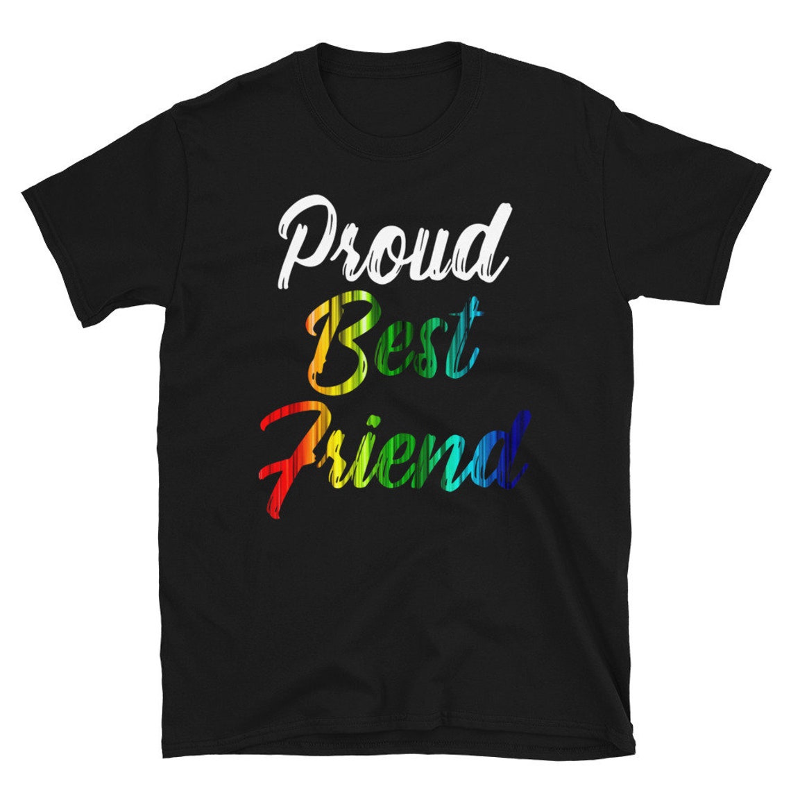 Lgbt rainbow pride prints proud best friend tees gay lesbian  etsy