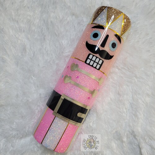 Pink Christmas Nutcracker Glitter Tumbler Etsy
