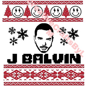J Balvin, Kersttrui, Lelijk, JPG, SVG, PNG, Cadeau