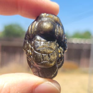 Golden Obsidian Mini Money Toad | Wealth & Protection Crystal Figurine | Shinny Black Crystals| Lucky Toad Charm